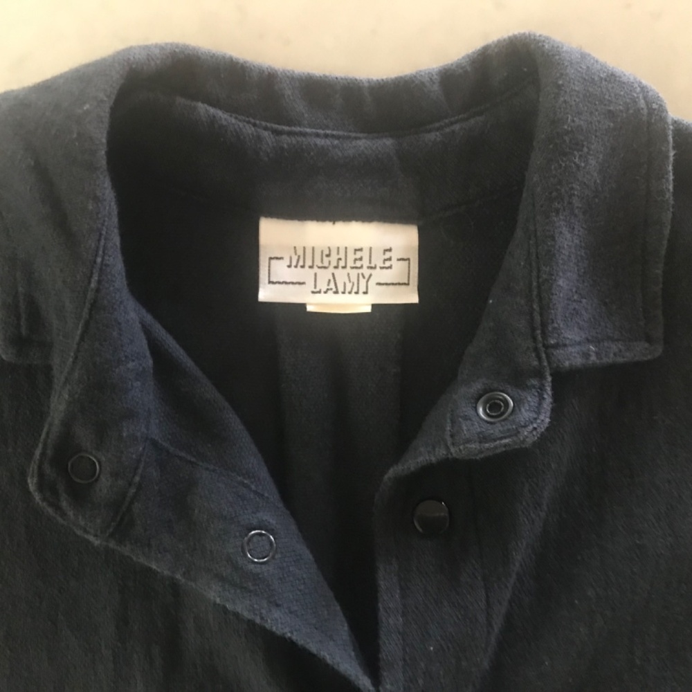 Vintage 1980s Michele Lamy Black Shirtdress Tunic